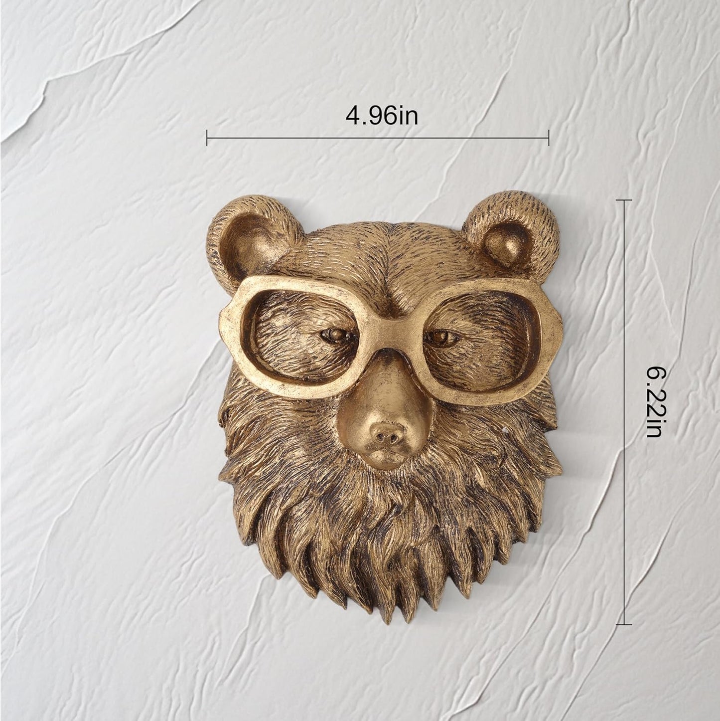 UITWMKTG 5 Pack Animal Head Wall Decor Gold Wall Sculpture Home Decor for Office Bedroom Modern Decor for Men Women