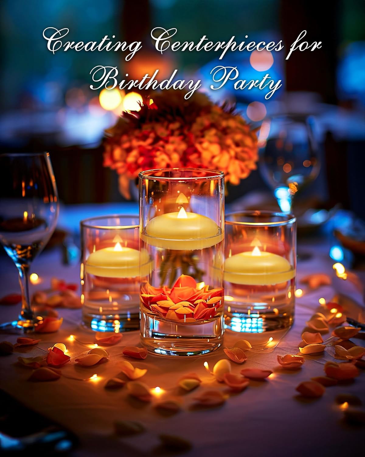 Homemory 24 Pack 3” Flameless Led Floating Candles, 200 Hour White Battery Operate Waterproof Tealights for Cylinder Vases, Centerpieces at Wedding Decor, Party, Pool