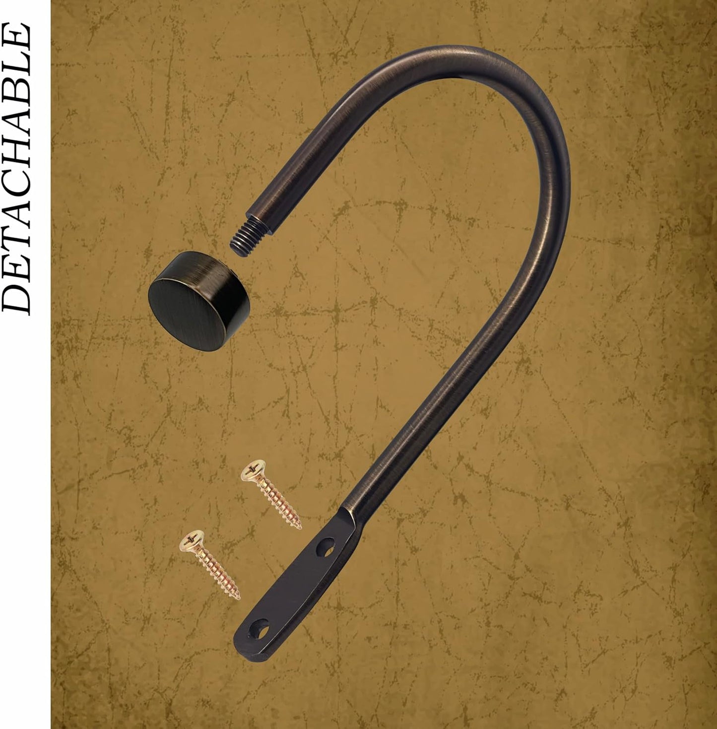 Quality Curtain Holdbacks, Solid Steel Curtain Holdback with Disk Finial,Electroplate Finishes, Set of 2 Window Curtain Tieback Hooks, Warm Gold