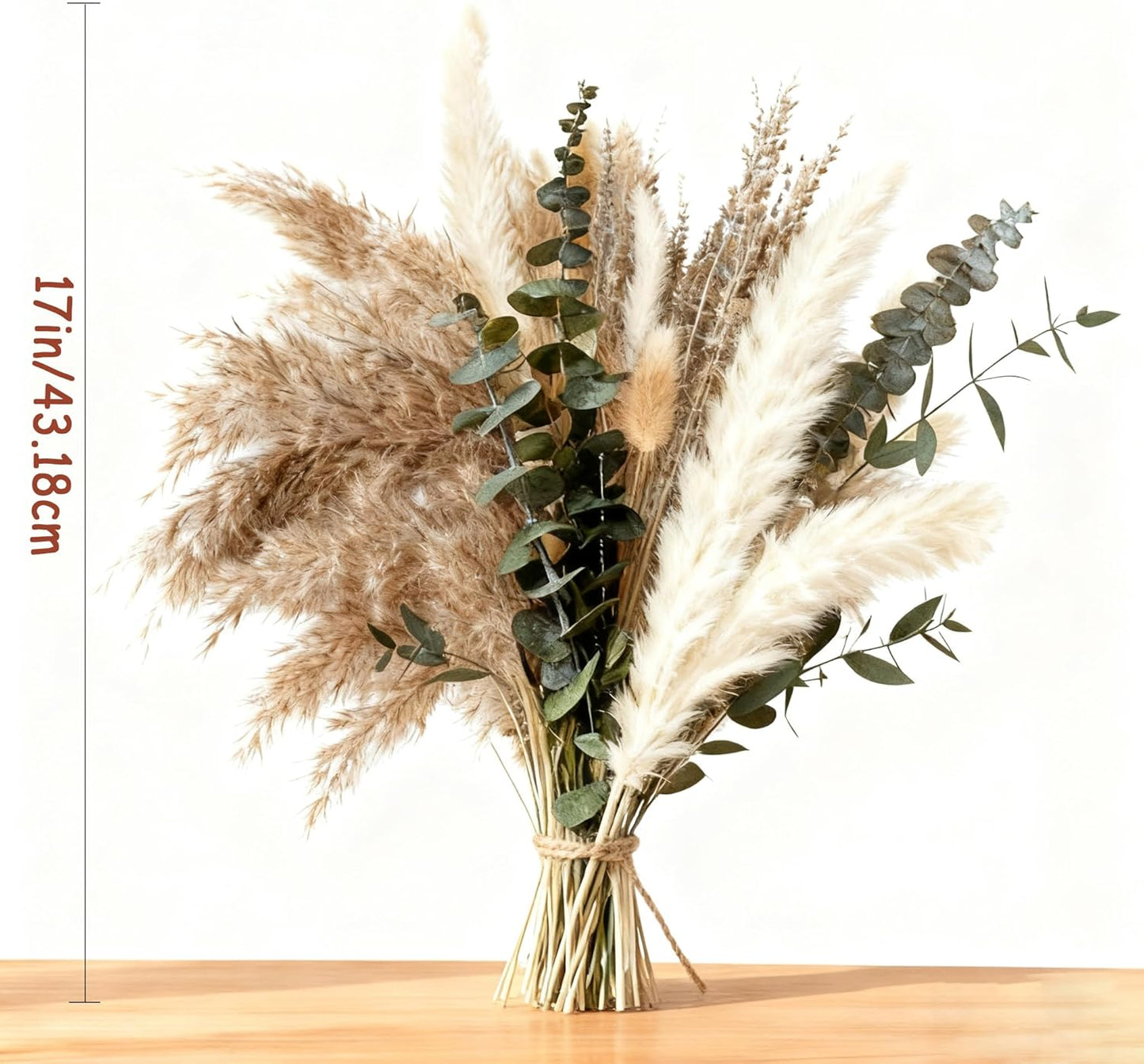Boho Pampas Grass Bouquet, Exquisite Lavender, Eucalyptus, Wheat & Bunny Tail for Western Boho Decor, Rustic Dried Floral Arrangement for Bohemian Home, Bedroom, Wedding and Table Décor
