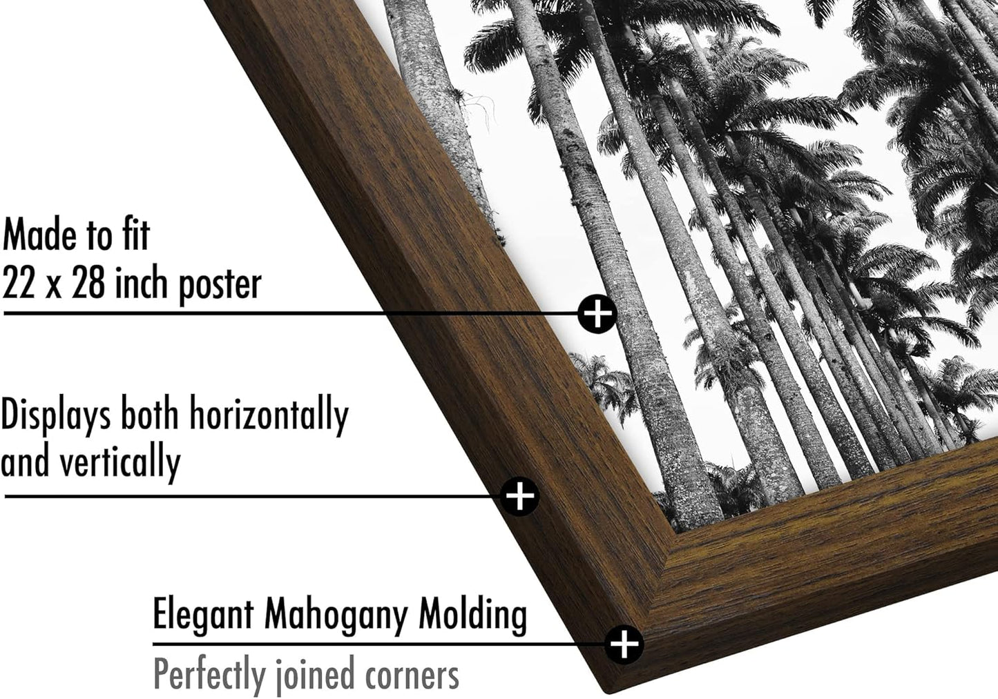 Americanflat 16x20 Picture Frame with Polished Plexiglass - Black Picture Frame - Wide Photo Frames Made of Engineered Wood for Vertical or Horizontal Wall Display - Epic Collection - Black - Colors A