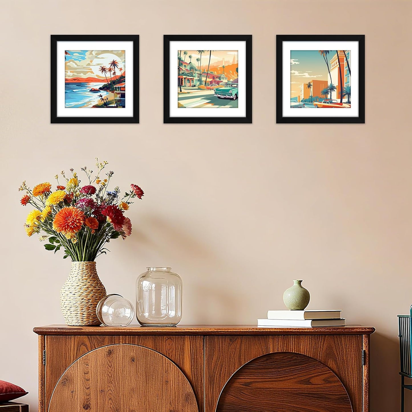FIXSMITH 8x10 Picture Frame Set of 2, Photo Frame with HD Plexiglass, Display Pictures 5x7 with Mat or 8x10 Without Mat Multi Picture Frames Collage for Tabletop or Wall Display, Black