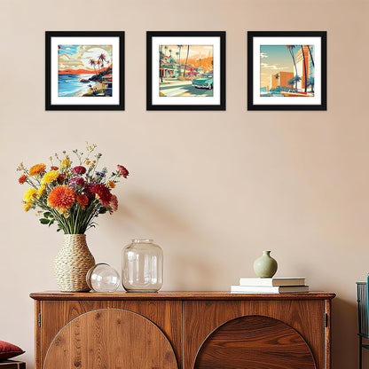 FIXSMITH 8x10 Picture Frame Set of 2, Photo Frame with HD Plexiglass, Display Pictures 5x7 with Mat or 8x10 Without Mat Multi Picture Frames Collage for Tabletop or Wall Display, Black
