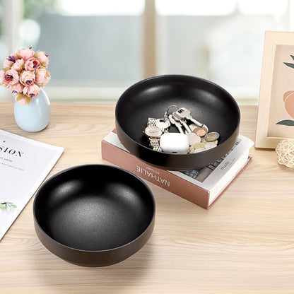 Key Bowl for Entryway Table Decorative Key Dish for Organizing Tabletop Catch All Bowl Gold Fruit Bowls for Kitchen Counter, Coffee Table,7.4 Inches