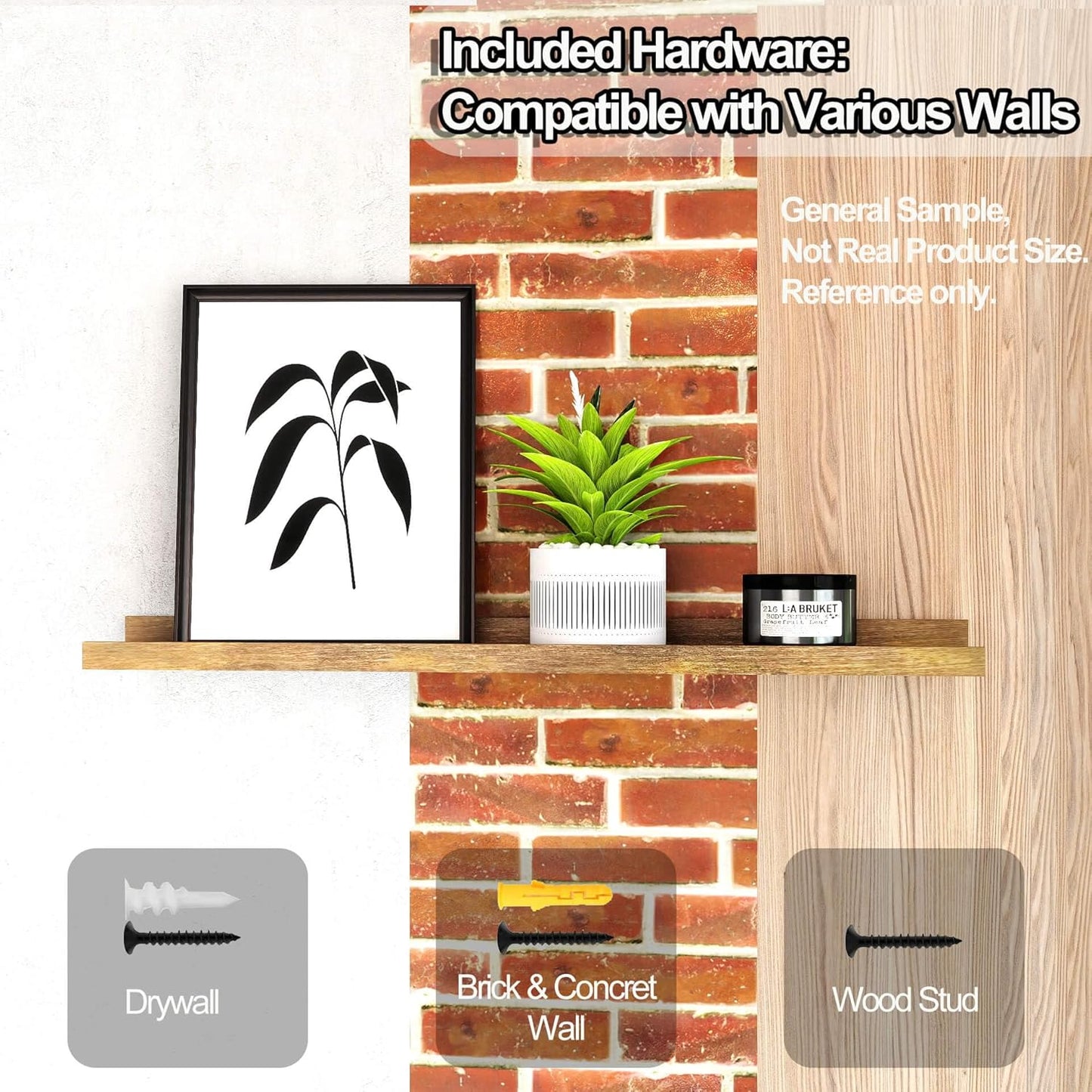 White Floating Shelves for Wall Decor, Wall Mounted Wood Storage Shelf for Bedroom, Living Room, Bathroom, Kitchen, Nursery, Display Picture Ledge Shelf with Lip Set of 2-14 Inches, White