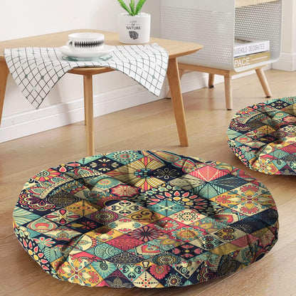 Mandala Meditation Cushion, Boho Meditation Mat, Meditation Pillows for Sitting on Floor, Cushions for Sitting in Home and Outdoor, Square Floor Pillow Cushion Seating for Yoga Accessories 22'' X 22''