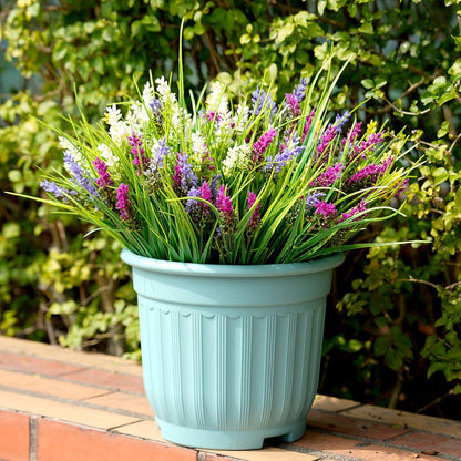 20 Bundles Artificial Plants Outdoor, UV Resistant Fake Flowers， Realistic Faux Lavender Shrubs for Porch Garden Window Box Home Decoration (Purple)