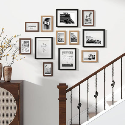 Venusmiles 20 Pack Picture Frames Collage Wall Decor, Gallery Frame Set for Wall Mounting or Tabletop Display, Multi Sizes Including 4pcs 8x10, 8pcs 5x7, 8pcs 4x6, Oak