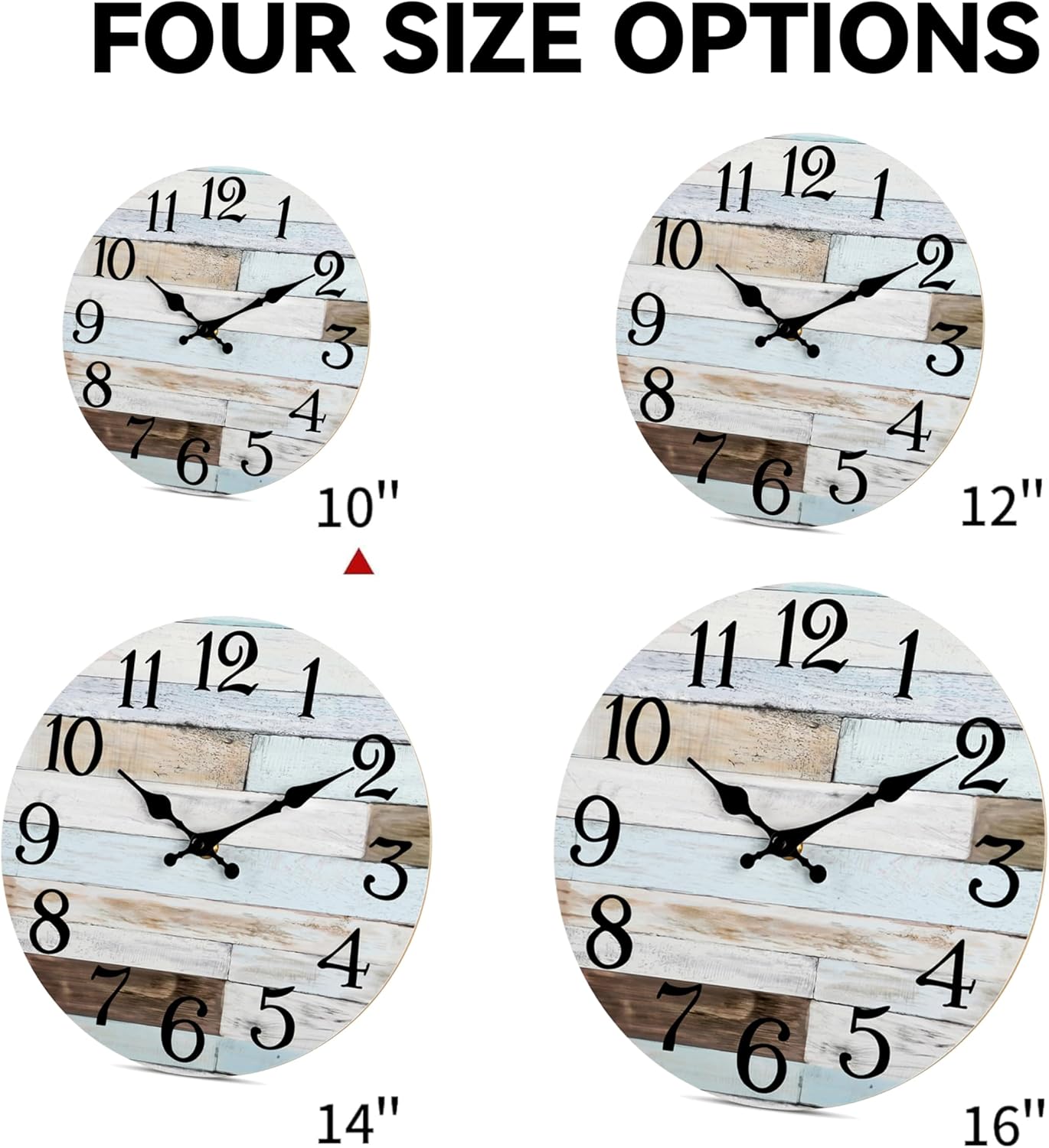KECYET Wall Clock Battery Operated 8 Inch Silent Non Ticking Coastal Design Country Rustic Retro Decorative for Bathroom Kitchen Living Room Bedroom