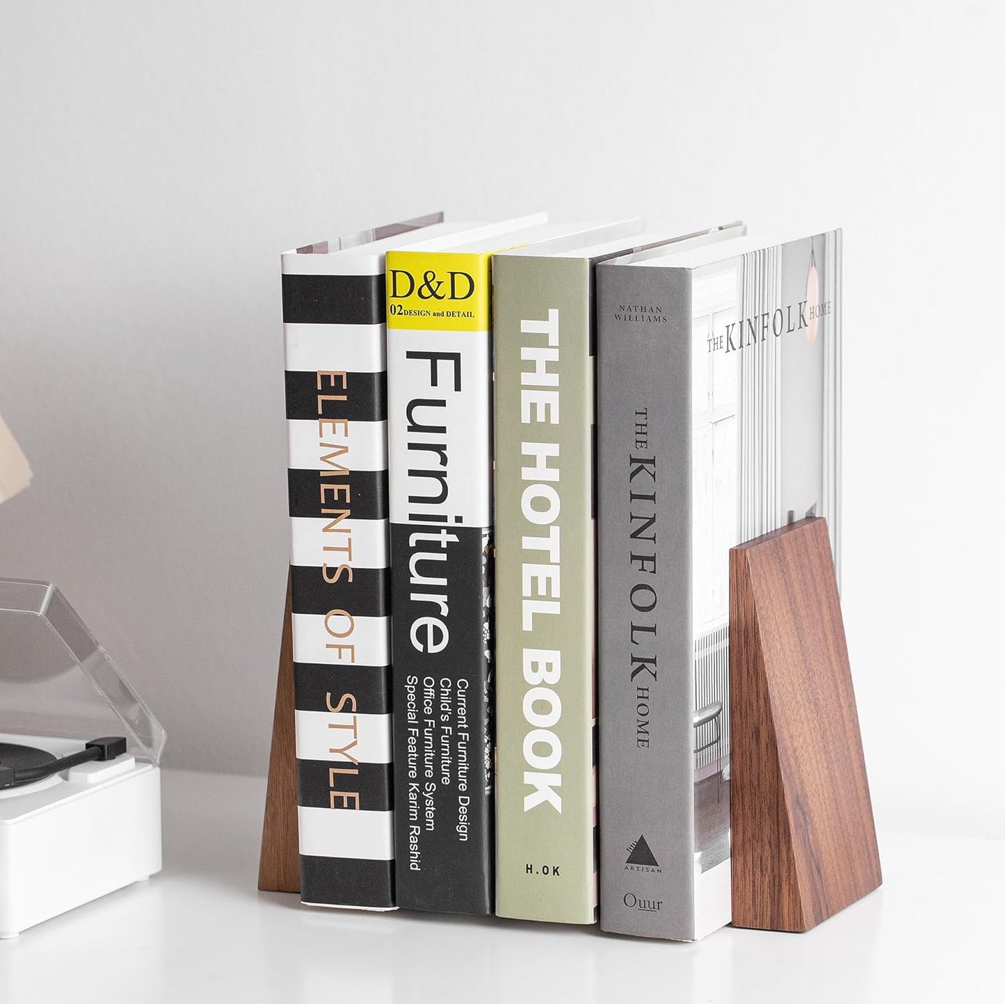 Muso Wood Book Ends, Thickened Wooden Bookends for Heavy Books, Creative Decorative Bookends for Shelves, Non-Skid Book Ends, Handmade Acacia Wood Bookends