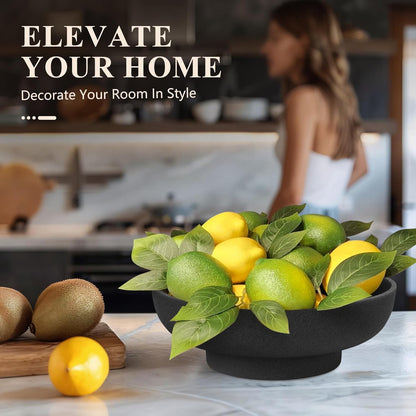 YMXYJM Large Decorative Bowl, Modern Handicraft Resin Bowls for Home Decor, Decorative Fruit Bowl for Kitchen Counter, Stylish Key Bowl for Entry Table, Artificial Stone Resin Beige