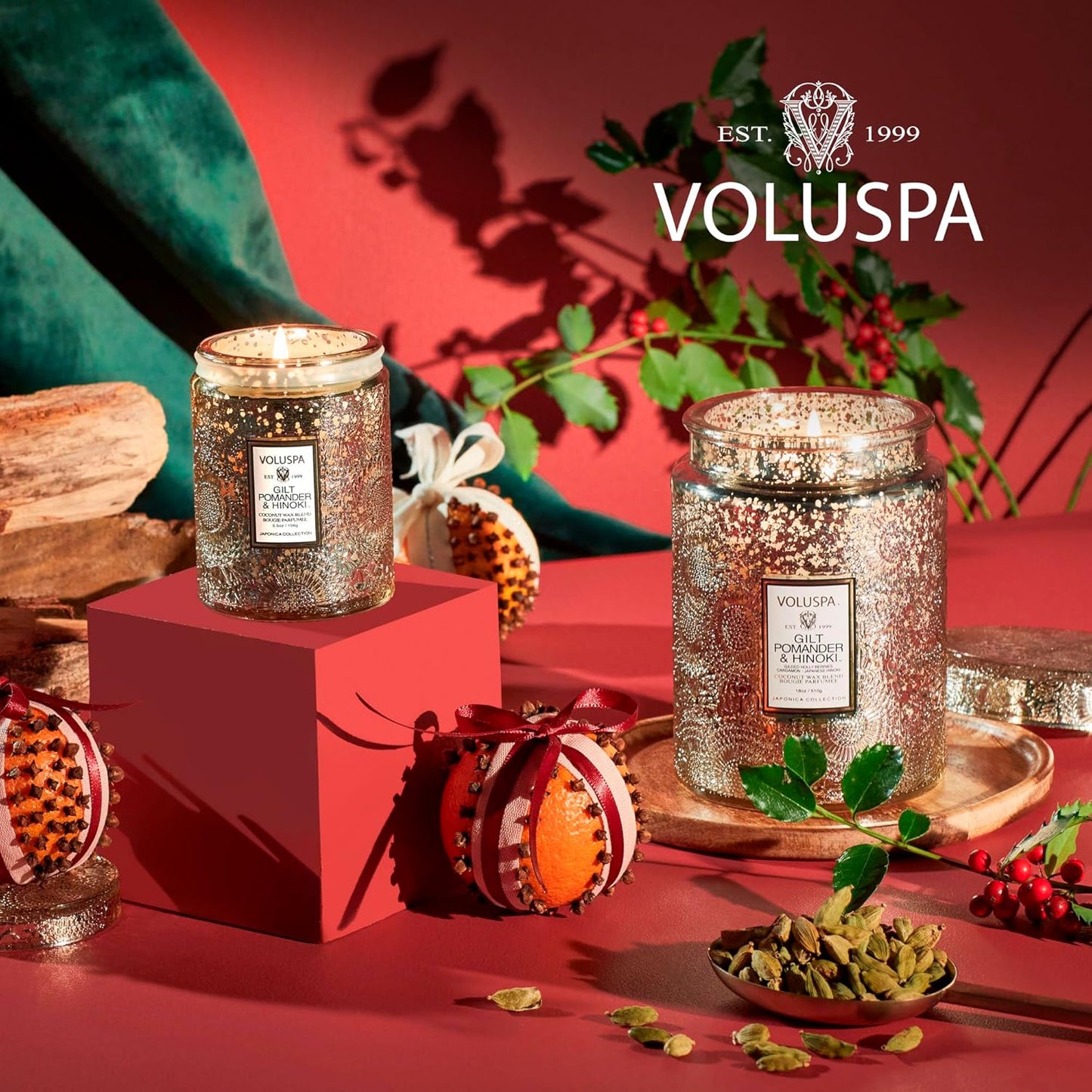 Voluspa Baltic Amber Candle, 18 oz, Coconut Wax Blend, Scented Candles for Home, 100 Hour Burn Time, Candle Jar