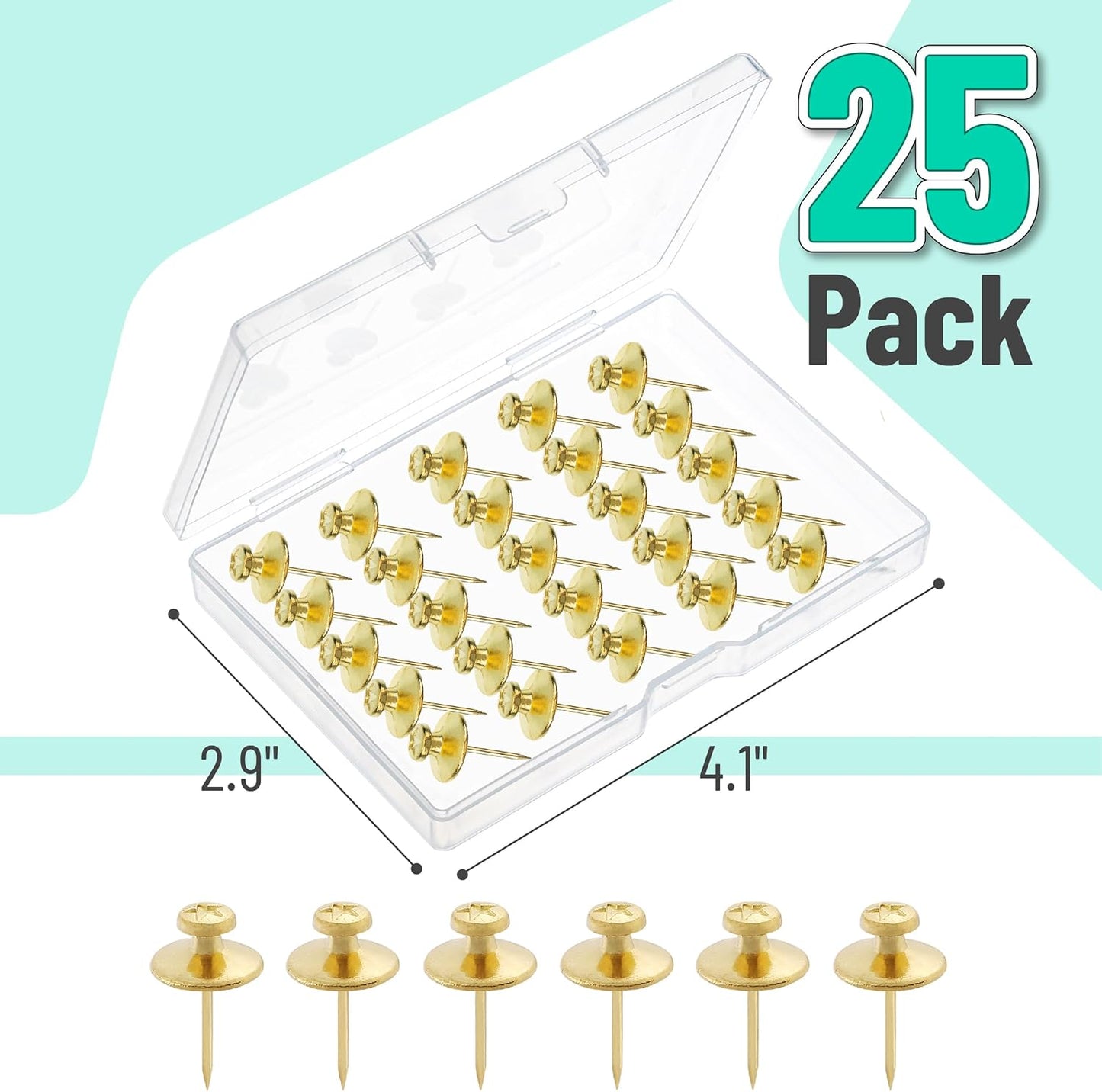 Mr. Pen- Double Headed Picture Hanging Nails, 50 Pack, Black, Push Pins for Wall