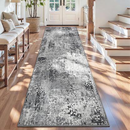 Ompaa 2x6 Rug Runners for Hallways Kitchen Runner Rug Non Slip Washable Grey Long Runner Rugs with Rubber Backing Soft Abstract Carpet Runner for Hallways, Kitchen, Bedroom, Bathroom, Entryway - Colors B