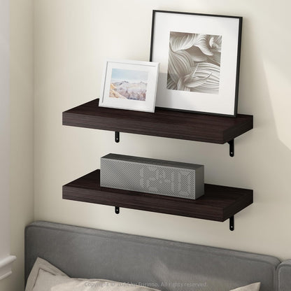 Furinno Rossi 5-Tier Wall Mount Floating Radial Corner Shelf, White
