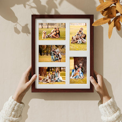 Vittanly 11x14 Collage Picture Frame, Displays 5Pcs 4x6 Pictures with Mat or 1Pcs 11x14 without Mat for Wall Mounting, Picture Frames Collage Wall Decor in Black, 1 Pack