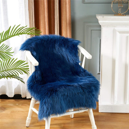 EasyJoy Ultra Soft Fluffy/Fuzzy Shaggy Area Rug Faux Fur Chair Cover Seat Pad for Bedroom Floor Sofa Living Room (2 x 6 ft Sheepskin, Beige)
