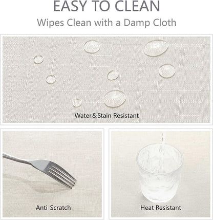 Veblandy Rectangle Tablecloth Waterproof Linen Textured Table Cloth Stain and Wrinkle Resistant Washable, Decorative Fabric Table Cover for Dining, Party and Camping (Sage Green, 52 * 70)