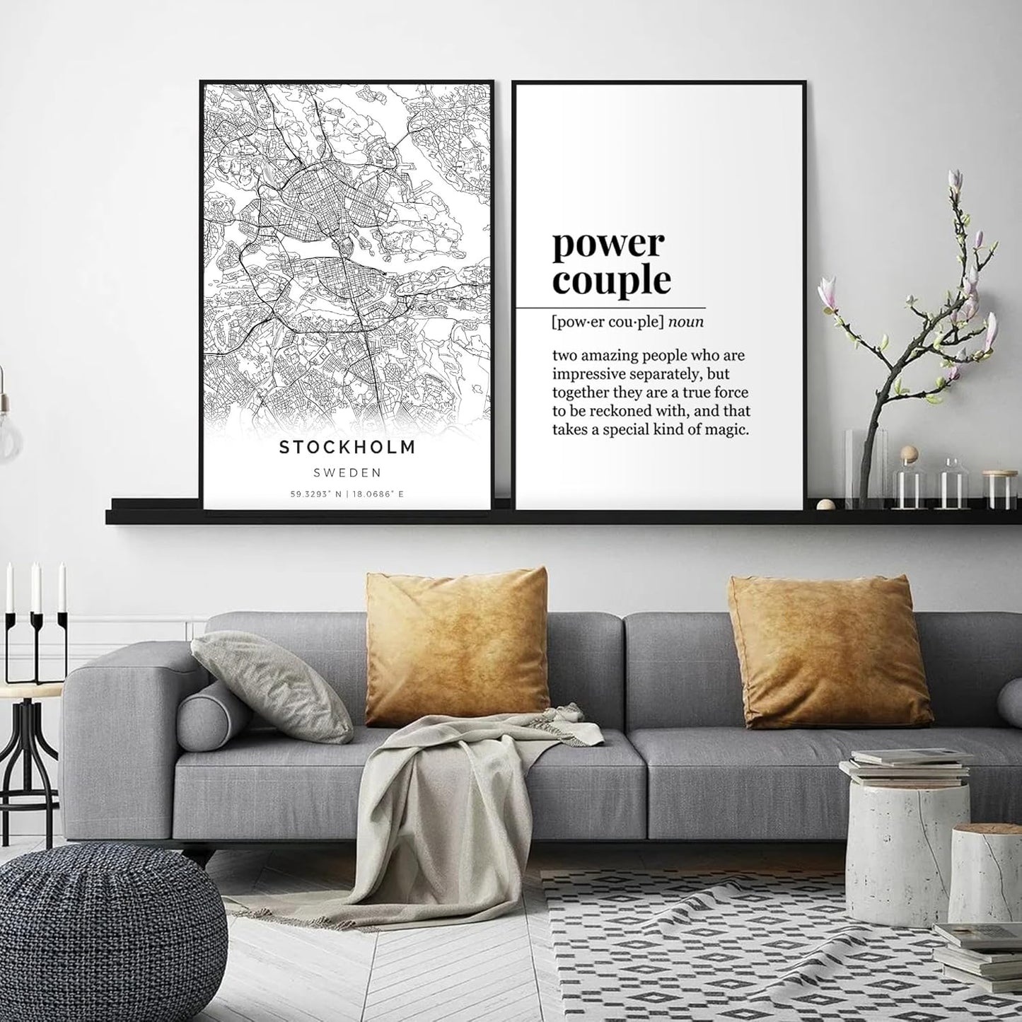 upsimples 24x36 Poster Frame Black 3 Pack, Scratch-Proof Picture Frames 24 x 36 for Photo Gallery - Slide-In Strips, Horizontal or Vertical Wall Mounting