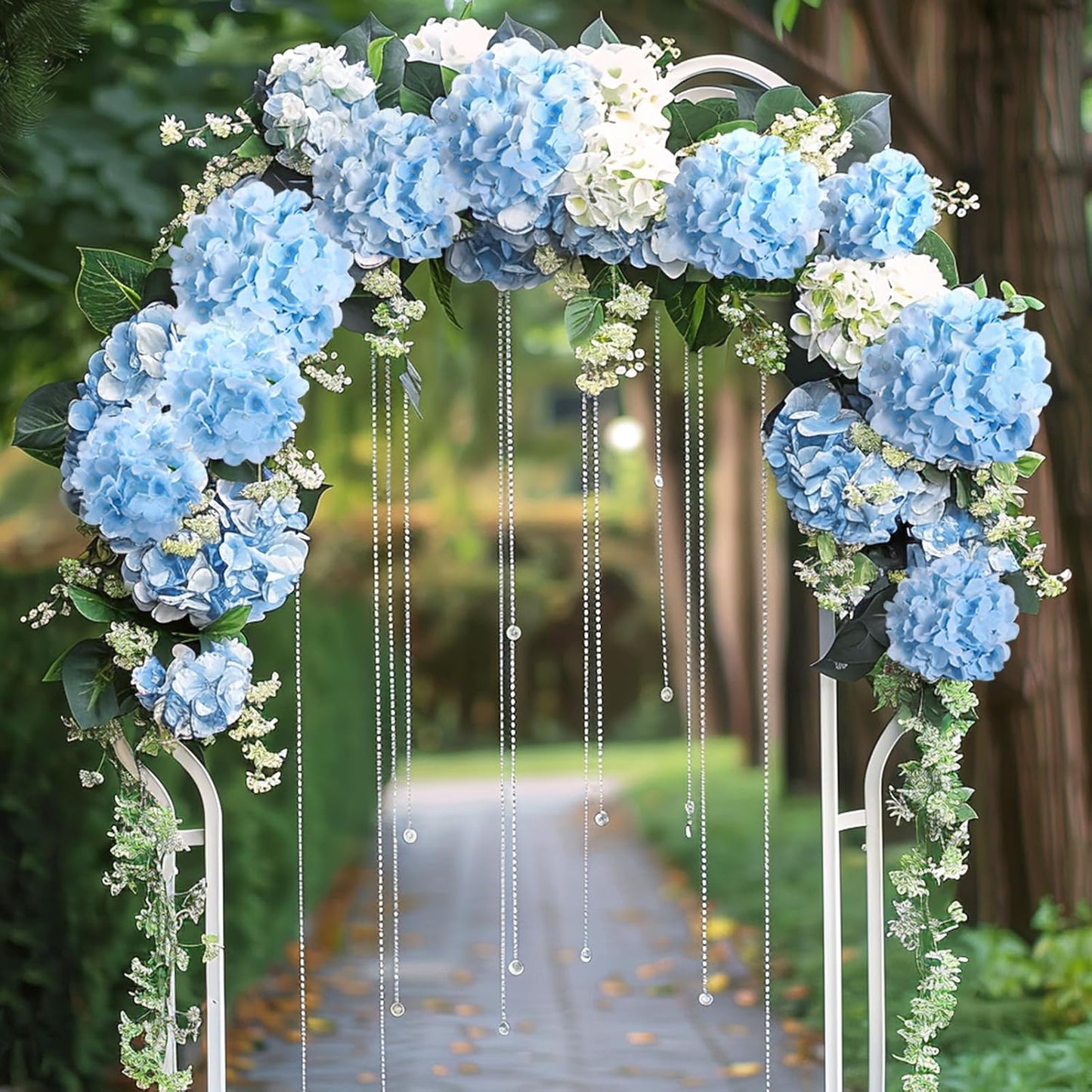 Auihiay 64 PCS Artificial Hydrangea Flowers, Silk Hydrangea Full Flowers Heads with Stems for Wedding Centerpieces, Home, Garden, Baby Shower, Party Decoration (Ivory)
