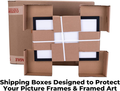 14x14 Shadow Box Black | 3/4" Depth of Usable Space | Solid Wood Pine | Includes UV Resistant Acrylic Plexiglass, Acid-Free Backing & Hanging Hardware | Made to Order in USA - Colors F