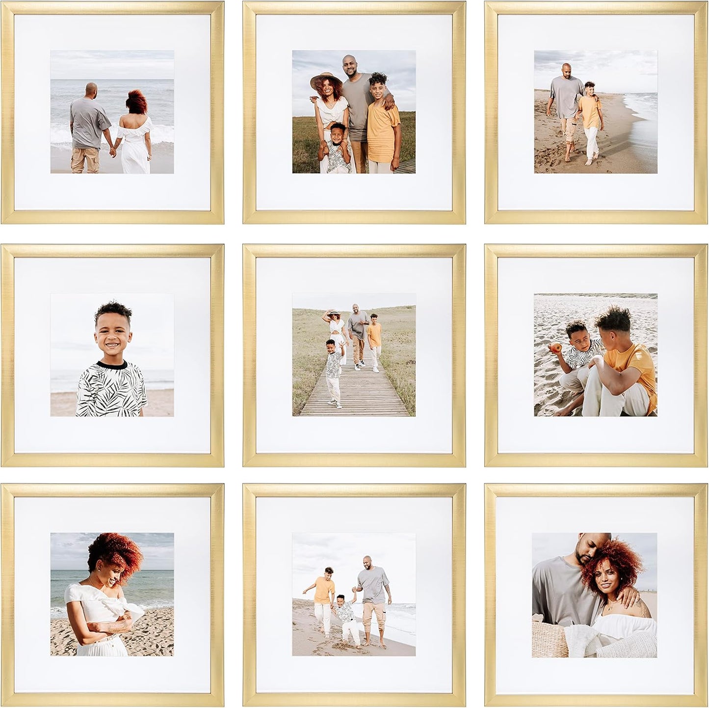 Sheffield Home 9 Piece Gallery Wall Frame Set, 11x14 in. matted to 8x10 in. (Matte Black)