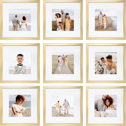 Sheffield Home 9 Piece Gallery Wall Frame Set, 11x14 in. matted to 8x10 in. (Matte Black)