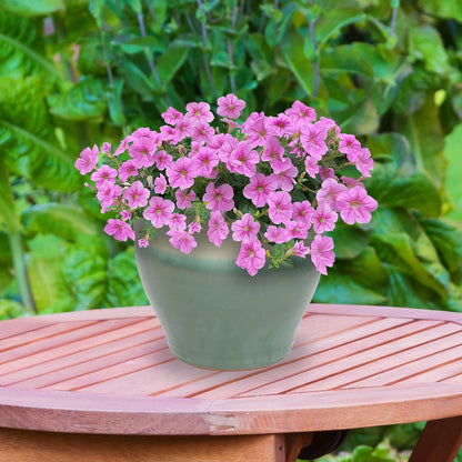 Sunnydaze Large Ceramic Plant Pot - Round Outdoor Glazed Ceramic Planter Pot with Drainage - Studio - Imperial Blue - 18.5"