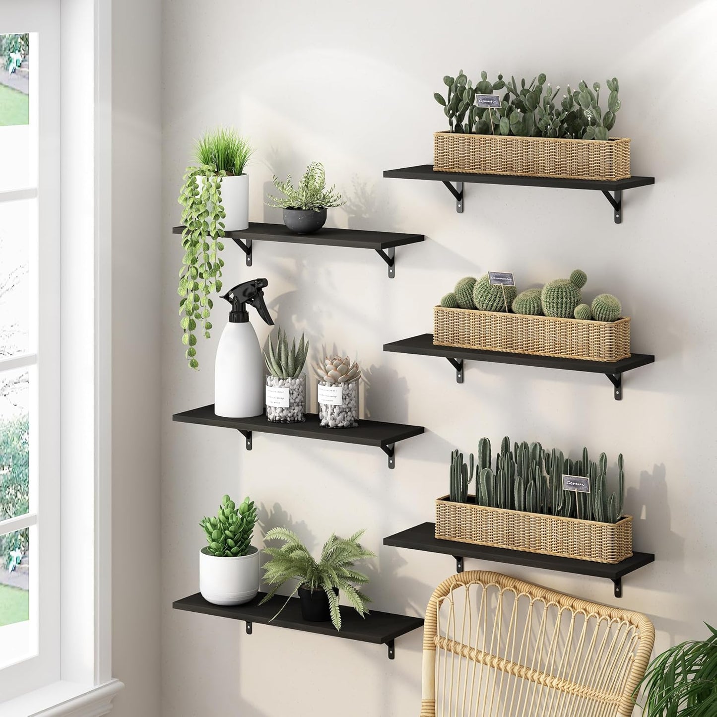 Furinno Rossi 5-Tier Wall Mount Floating Radial Corner Shelf, White