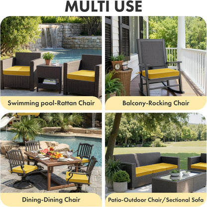MIULEE Beige Outdoor Bench Cushion Set of 1, 48x18x3 Inch Waterproof Patio Seat Cushions for Swing and Outdoor Furniture Couch Sofa, 3 Year Color Fastness High Density Foam with Adjustable Ties
