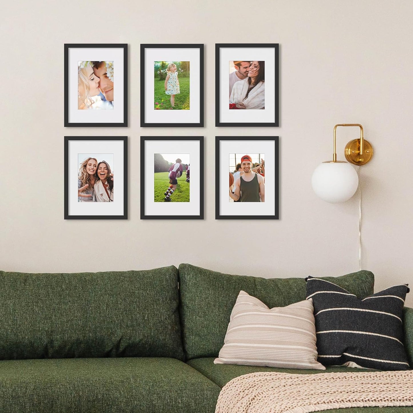 upsimples 8x10 Picture Frame, Display Pictures 5x7 with Mat or 8x10 Without Mat, Wall Hanging Photo Frame, Black, 1 Pack - Colors B