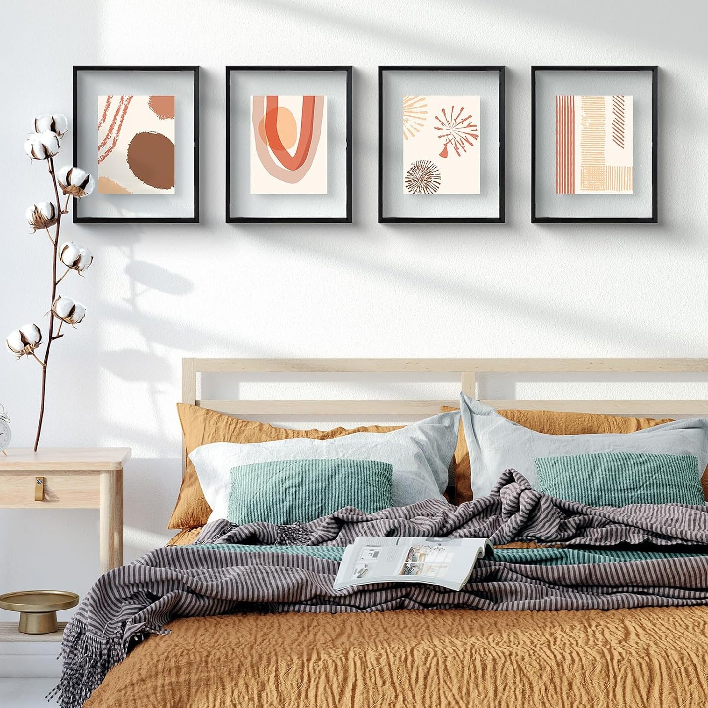 Frametory, Floating Picture Frame 12x16 - Black Aluminum Metal Photo Frame - Real Glass of Front - for Wall Mount Display