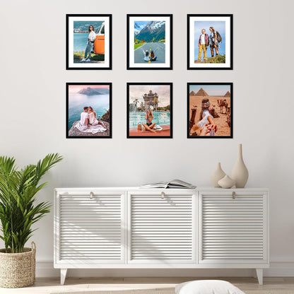 FIXSMITH 10 Pack Picture Frames Collage Wall Decor for Mounting or Tabletop Display, Gallery Wall Frame Set with Two 8x10 Black Frames, Four 5x7 Frames and Four 4x6 Frames, Multi-Pack Photo Frame Set