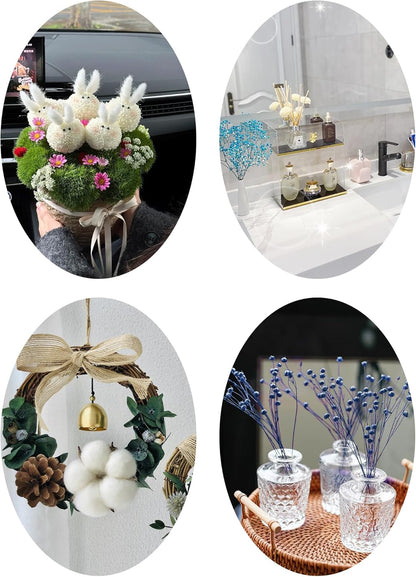 DIY Natural Dried Flower Set, Bulk Dried Flowers for Vase, Dried Flowers with Stems, Dried Roses, Mini Dried Flower Bouquets.(Brown)