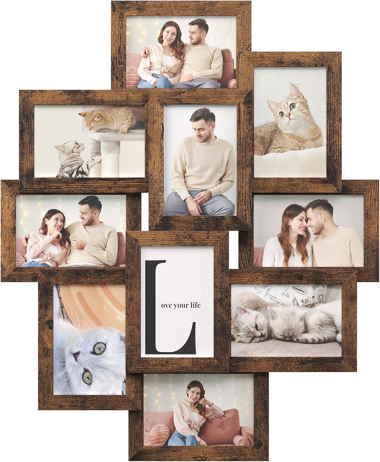 SONGMICS 4x6 Collage Picture Frames, 10-Pack Photo Collage Frame for Wall Decor, Glass Front, Assembly Required, Ink Black URPF20BK