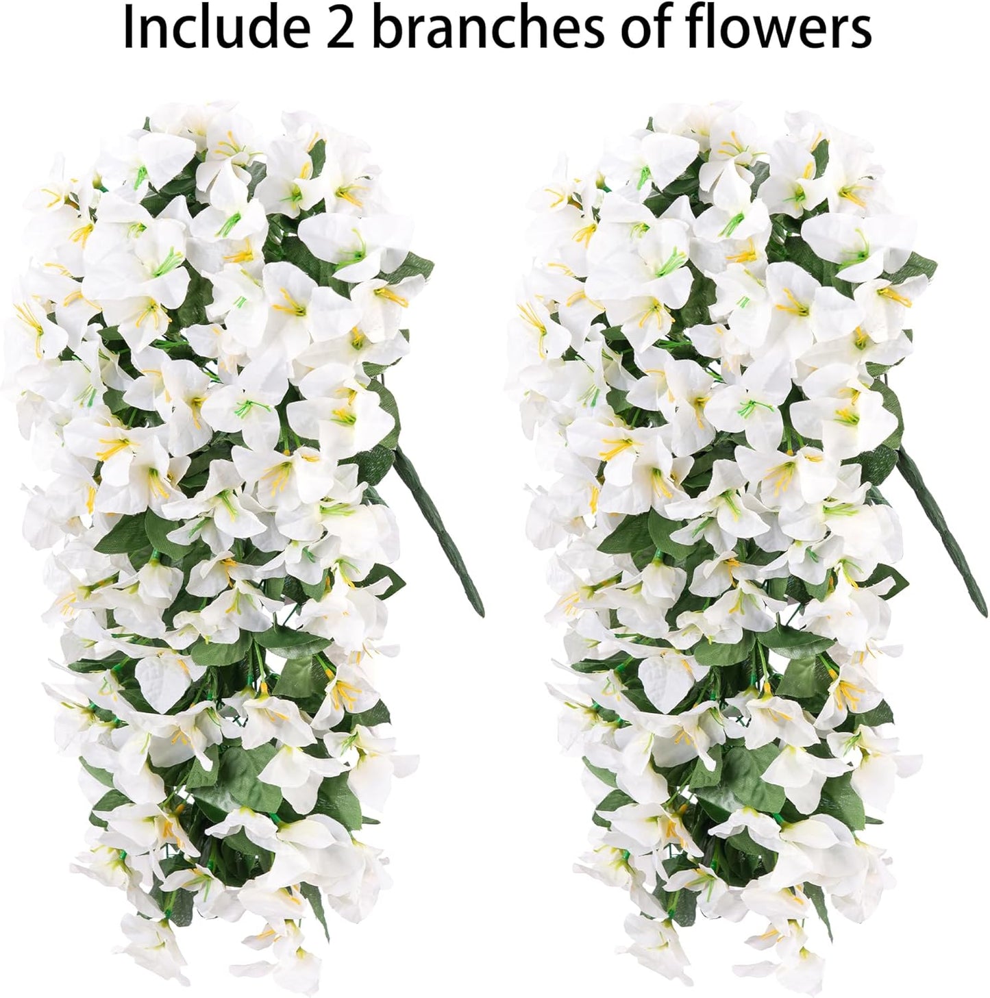 Faux Bougainvillea Artificial Flowers Plants for Outdoor Outside Decoration, 2 PCS Red Fake Flowers UV Resistant Look Real Silk Long Trailing Vines for Front Door Porch Planter Urn Patio Garden Yard