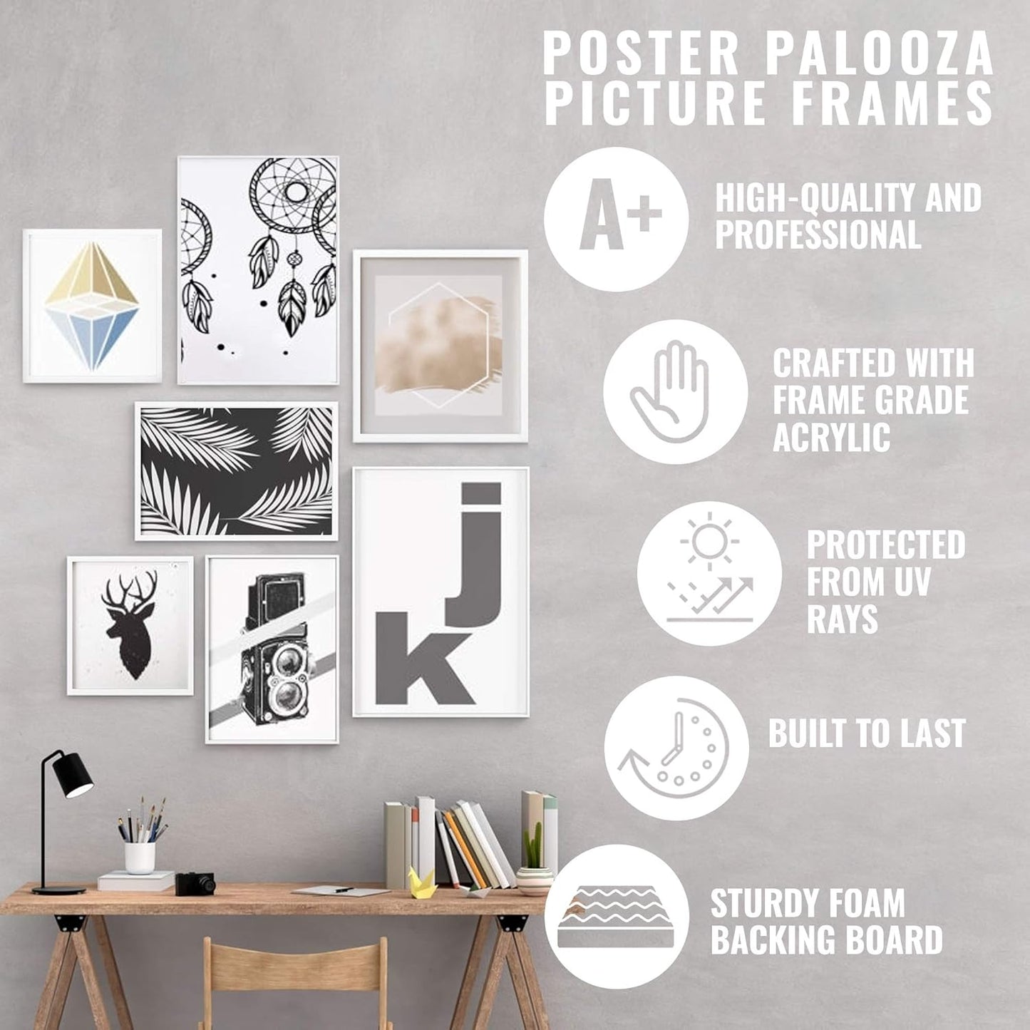 14x14 Shadow Box Black | 3/4" Depth of Usable Space | Solid Wood Pine | Includes UV Resistant Acrylic Plexiglass, Acid-Free Backing & Hanging Hardware | Made to Order in USA - Colors A