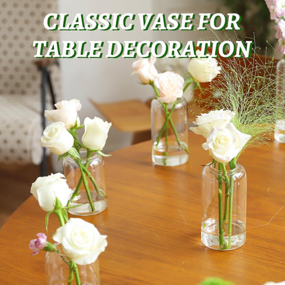 Glass Bud Vases Set of 24, Clear Flower Vase for Centerpieces, Small Vases for Flowers, Decor Centerpiece for Bathroom, Decorative Vases for House Warming