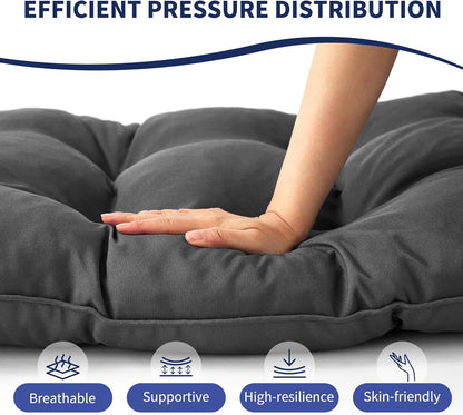 IPYNBAP Outdoor Bench Cushion, 48x18x5 Inch, Waterproof Bench Cushion for Outdoor/Indoor Furniture, Tufted Patio Bench Seat Cushion, Fade Resistant Outdoor Cushions for Porch Swing Couch, Navy Blue
