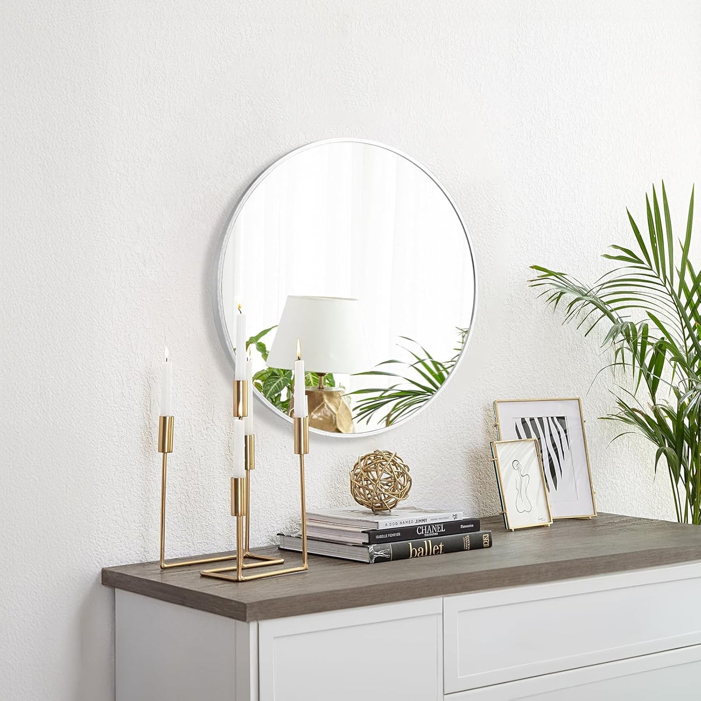 Fabuday Black Circle Mirror for Wall 20 inch - Round Mirrors for Bathroom, Entryway, Living Room, Hallway, Bedroom Decor, Small Matte Framed