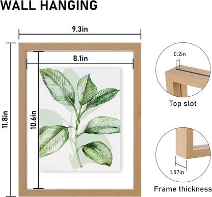 CORE ART 8x10 Floating Picture Frame,Double Plexglass Floating Frame for 5x7,4x6 Pictures,Wall or Tabletop Display,Black