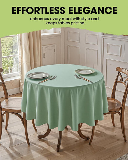 Pureegg Rectangle Linen Tablecloth Waterproof & Stain Resistant, Wrinkle-Free Table Cloth Adds Elegance and Protection, Ideal for Dining, Party, Wedding and Outdoor, 52 x 70 Inch, Sage Green
