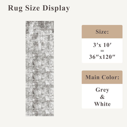 2x3 Washable Non-Slip Area Rug - Soft Low Pile Throw Rug for Kitchen Entryway Bedroom - Modern Indoor Door Mat with Rubber Backing (Beige Grey) - Colors A