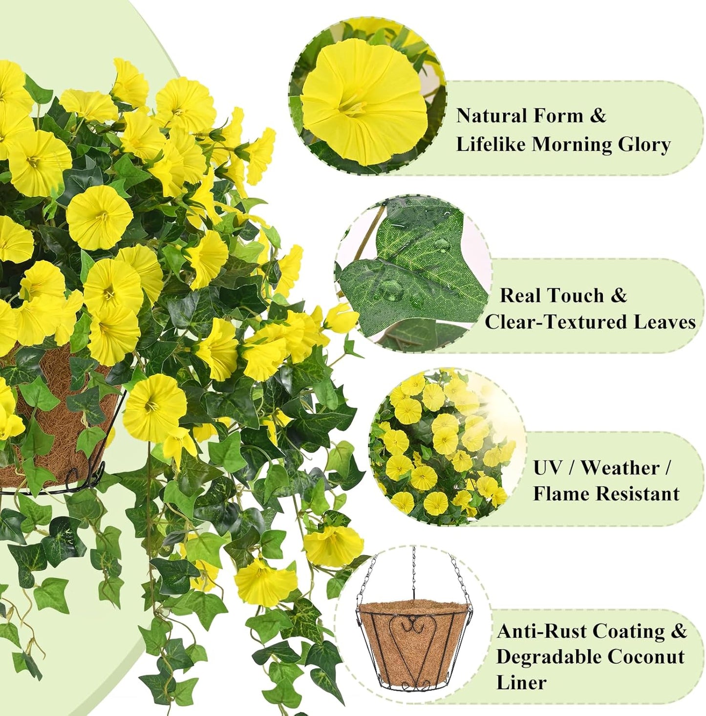 Waipfaru Artificial Hanging Baskets with Flowers, Fake Hanging Plants Outdoors, Urn Fillers for Outside Summer Decor (Fuchsia)