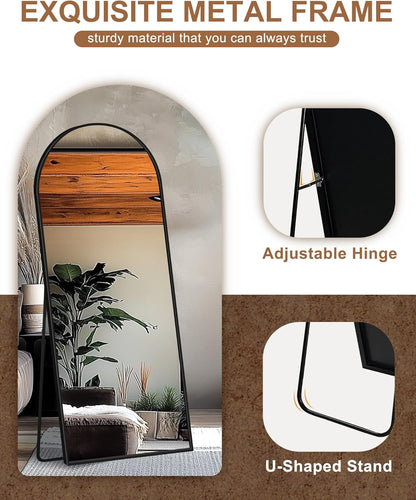 Delma Arched Mirror Full Length,Standing Mirror Full Body,Large Floor with Stand for Wall Entryway Door Bedroom Bathroom Living Room