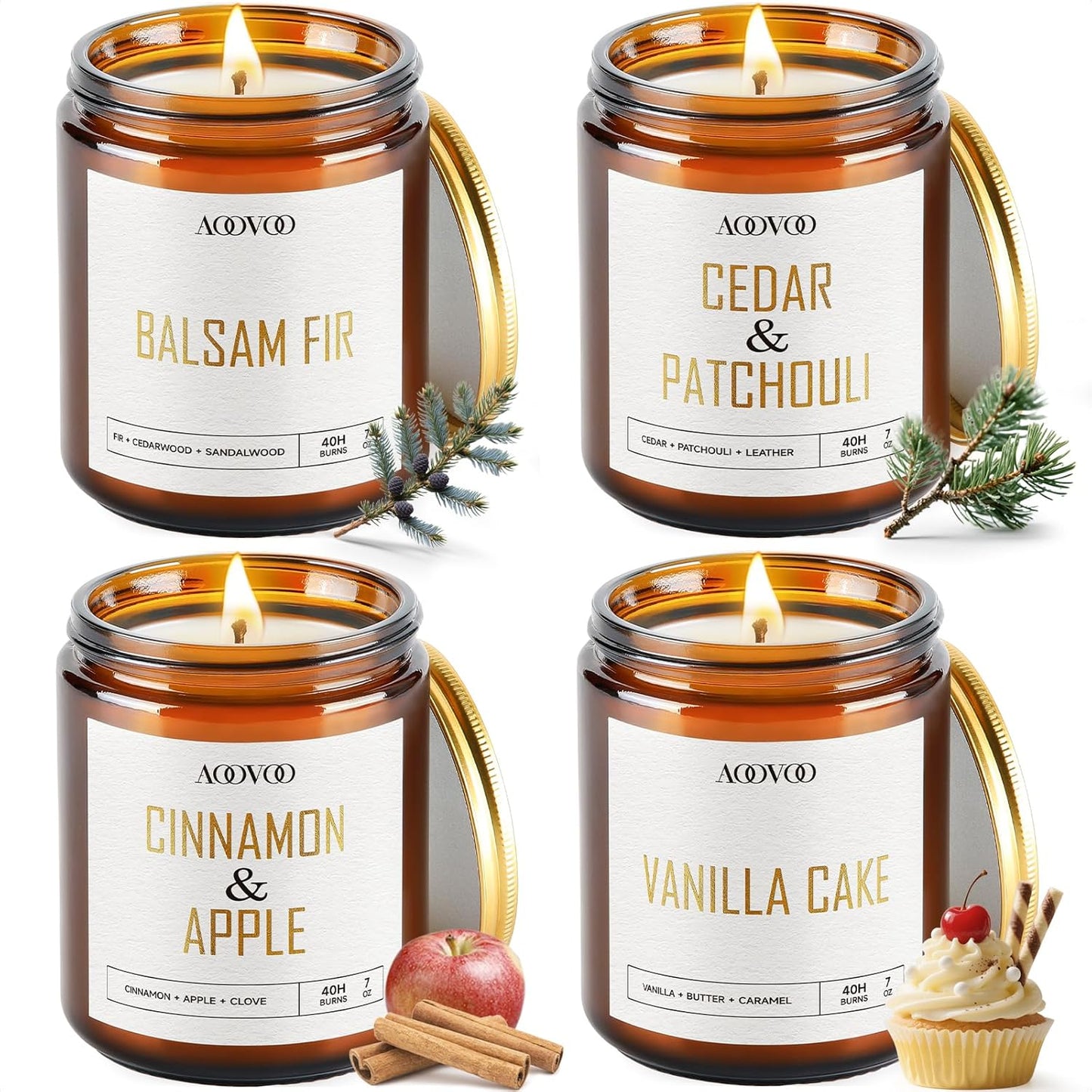 AOOVOO Coconut Vanilla Candles - 9 oz Scented Candles, Aromatherapy Candle, Soy Candle for Home Scented