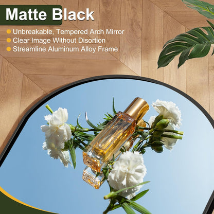 NicBex Full Length Mirror with Stand, 56"x19" Aluminum Alloy Frame Floor Mirror, Black, Shatter-Proof Glass - Free Standing, Leaning Against Wall or Wall-Mounted, for Bedroom Living Room Dressing Room