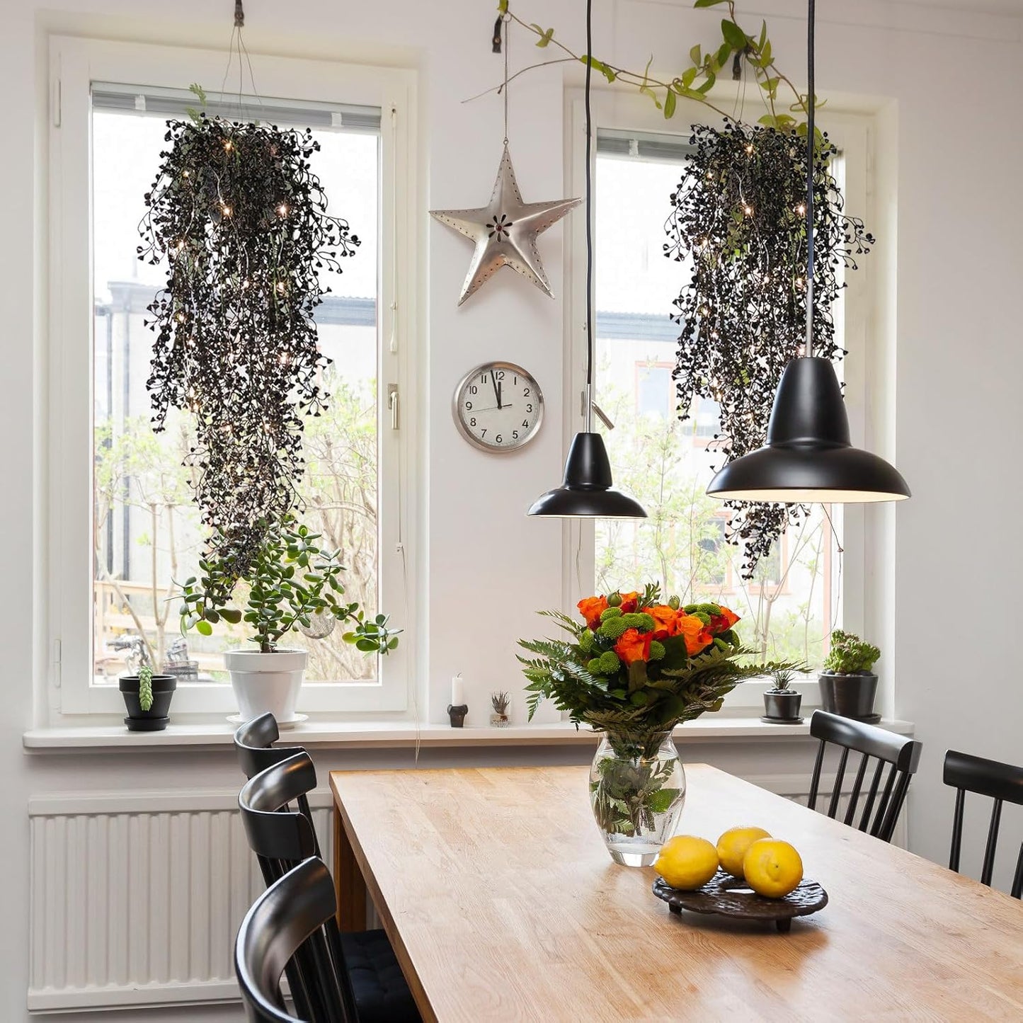 RECUTMS Fake Hanging Plants Artificial Ferns for Outdoor Hanging Faux Plants Vine Ivy Faux Fern Hanging Vines Wall Plants for Home Garden Party Wedding Decor (White 4P)