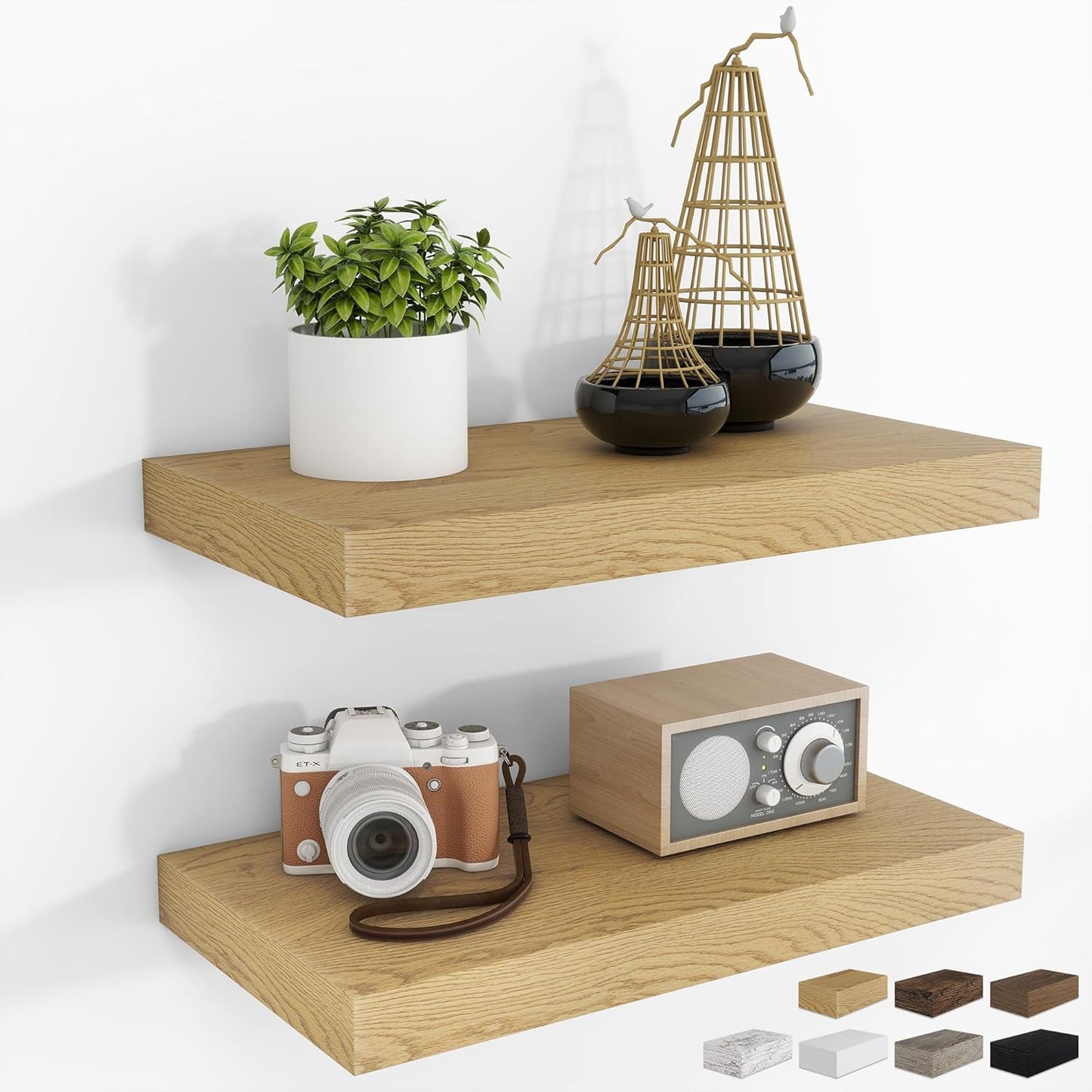 RICHFOCUS 72Inch Floating Shelves for Wall 2 Pack Shelves for Bedroom|Kitchen|Bathroom Wall Mounted Rustic Wood Floating Shelf with Invisible Brackets for Books|Storage|Decor, Rustic Brown