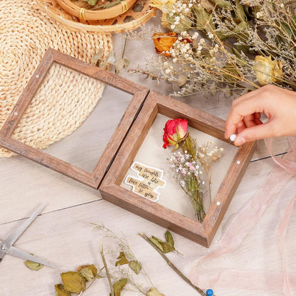 Califortree 8x10 Shadow Box Frame with Linen Back - Sturdy Rustic Memory Display Case of Flower, Pictures, Medals and More, White